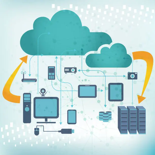Illustration d'un réseau local comprenant de nombreux objets connectés et un cloud